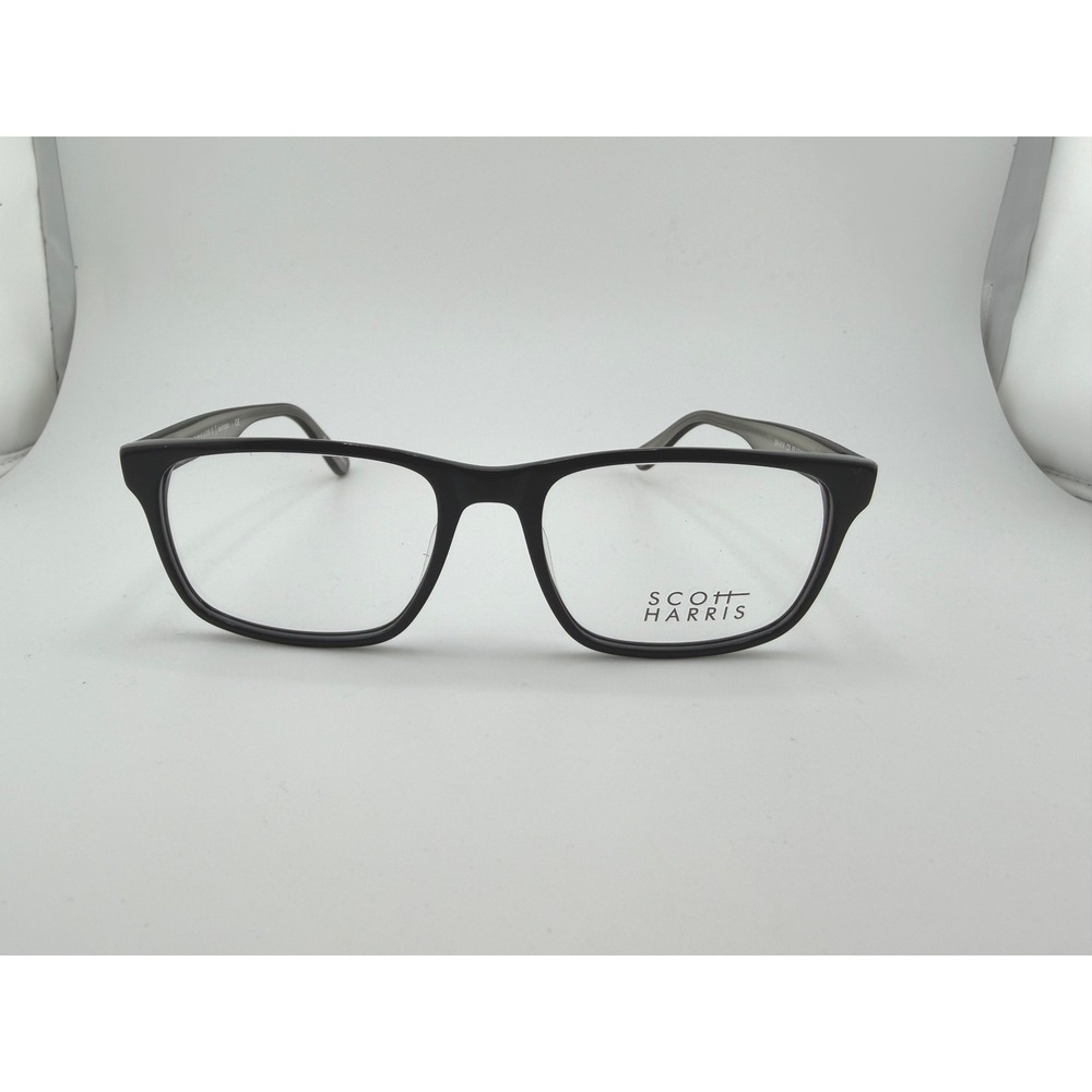 Scott Harris SH 614 C3 Mens Rectangular Eyeglass Frames Black Grey 53-17-143